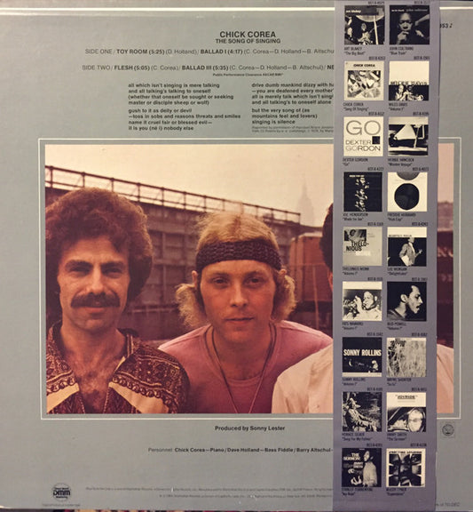 Chick Corea : The Song Of Singing (LP, Album, RM, RP, Aud)