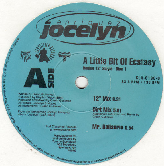 Jocelyn Enriquez : A Little Bit Of Ecstasy (2x12")