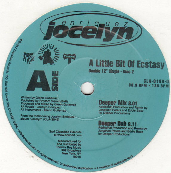 Jocelyn Enriquez : A Little Bit Of Ecstasy (2x12")