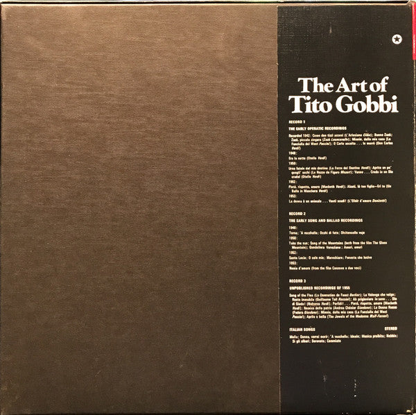 Tito Gobbi : The Art Of Tito Gobbi (3xLP, Comp, Mono + Box)