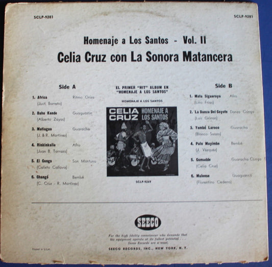 Celia Cruz : Homenaje A Los Santos Vol. 2 (LP, Album)