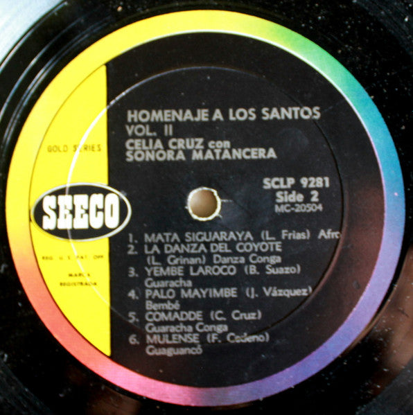 Celia Cruz : Homenaje A Los Santos Vol. 2 (LP, Album)