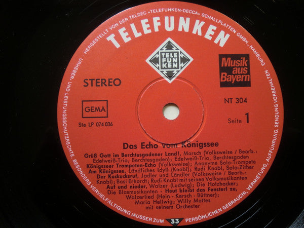 Various : Das Echo Vom Königssee (LP, Album)