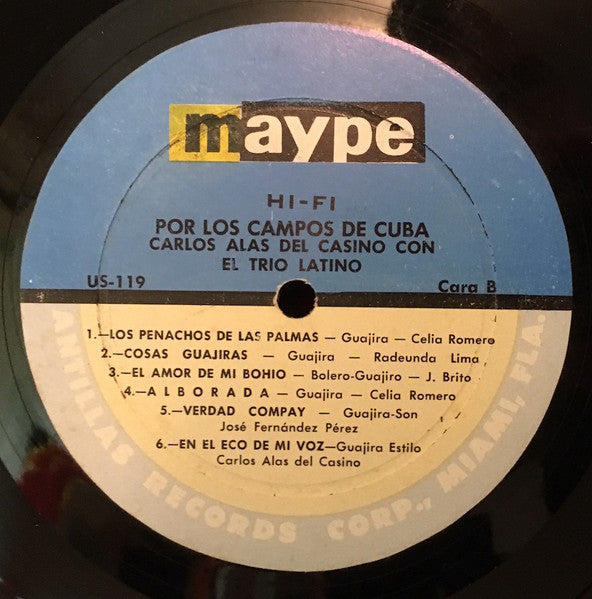 Carlos Alas Del Casino : Por los campos de Cuba (LP, Album)