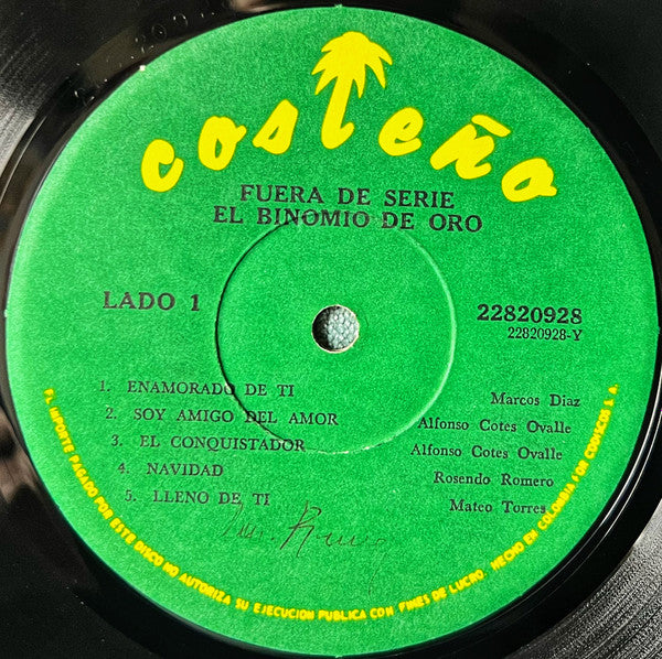 Binomio De Oro : Fuera De Serie (LP, Album)