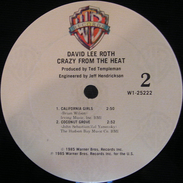 David Lee Roth : Crazy From The Heat (12", EP, Club, Car)