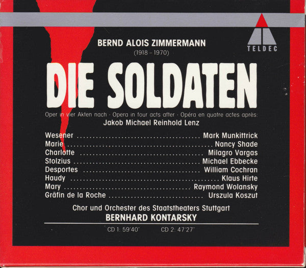 Bernd Alois Zimmermann - Stuttgarter Staatstheater, Bernhard Kontarsky : Die Soldaten (2xCD, Album + Box, Car)