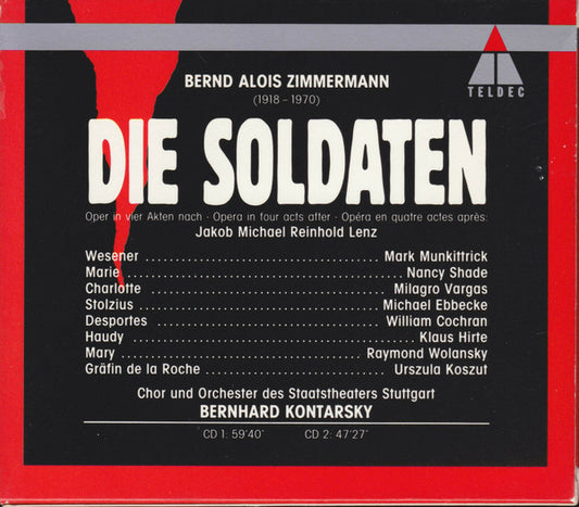 Bernd Alois Zimmermann - Stuttgarter Staatstheater, Bernhard Kontarsky - Die Soldaten vinyl record, 2xCD (Near Mint (NM or M-)) | Lulo Records