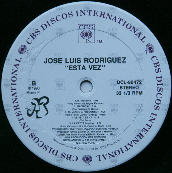 José Luis Rodríguez : Esta Vez (LP, Album)