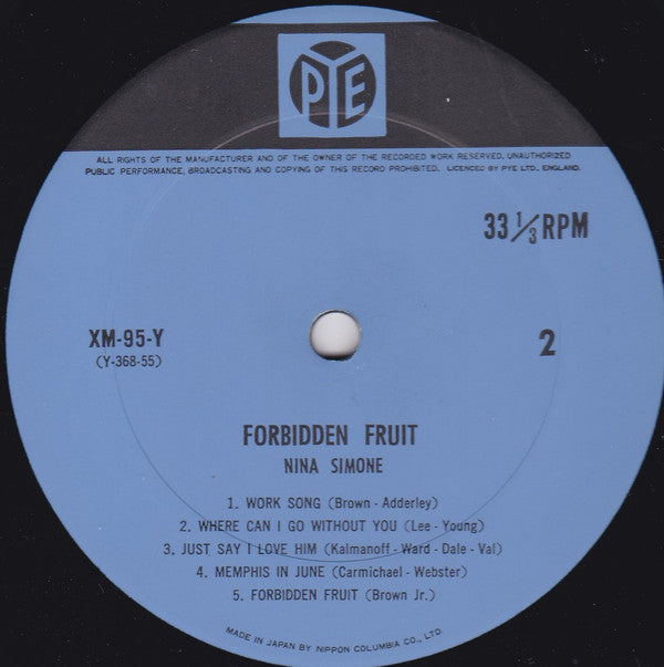 Nina Simone : Forbidden Fruit = 禁断の果実をうたう (LP, Album, Mono, RE)