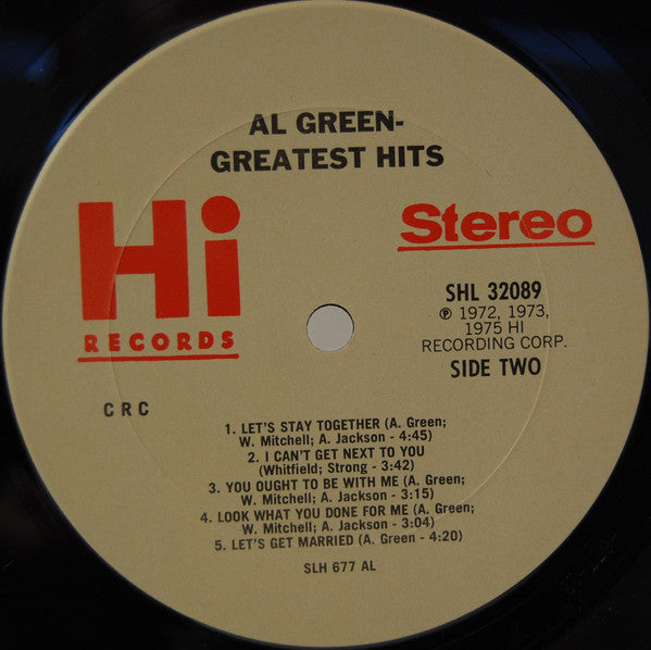 Al Green : Greatest Hits (LP, Comp, Club, RE, CRC)
