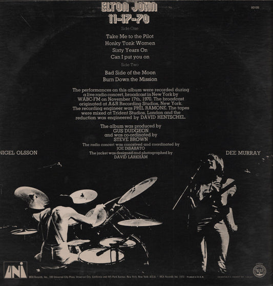 Elton John - 11-17-70 vinyl record, LP (Near Mint (NM or M-)) | Lulo Records