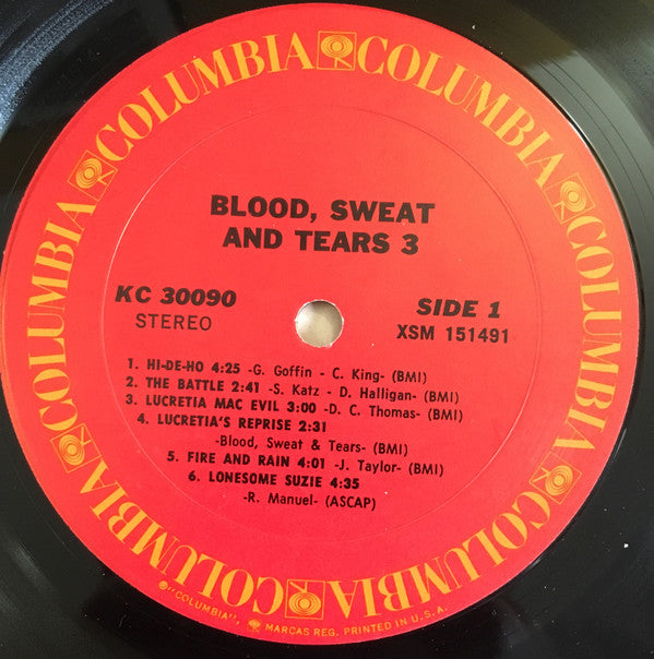 Blood, Sweat And Tears : Blood, Sweat And Tears 3 (LP, Album, Pit)