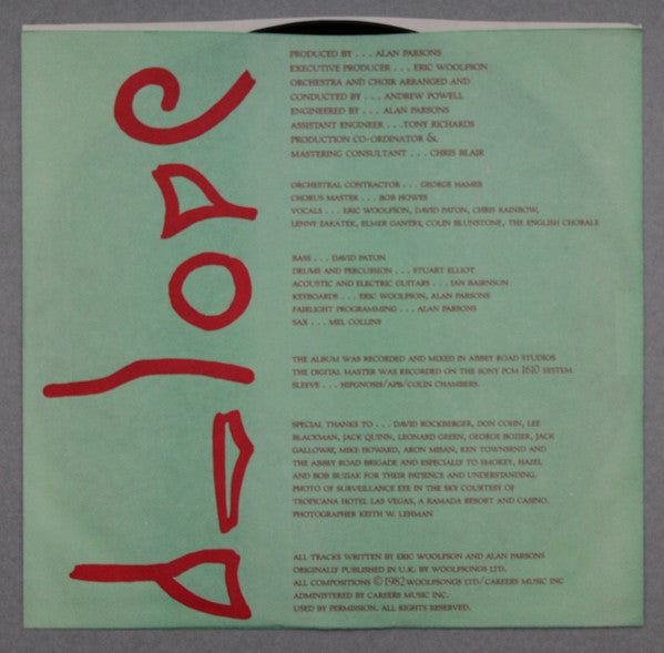 The Alan Parsons Project : Eye In The Sky (LP, Album, Club, CRC)