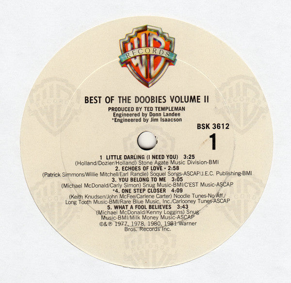 The Doobie Brothers : Best Of The Doobies Volume II (LP, Comp, Club, RE, Car)