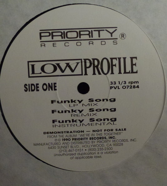 Low Profile - Funky Song / Playing For Keeps / No Mercy vinyl record, 12" (Mint (M)) | Lulo Records