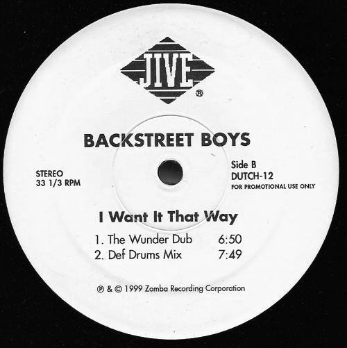Backstreet Boys : I Want It That Way (2x12", Promo)