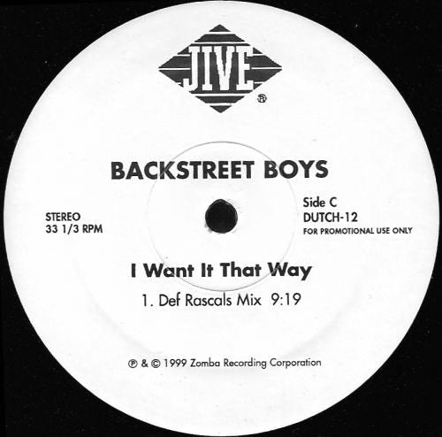 Backstreet Boys : I Want It That Way (2x12", Promo)