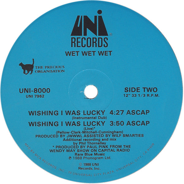 Wet Wet Wet : Wishing I Was Lucky (12")