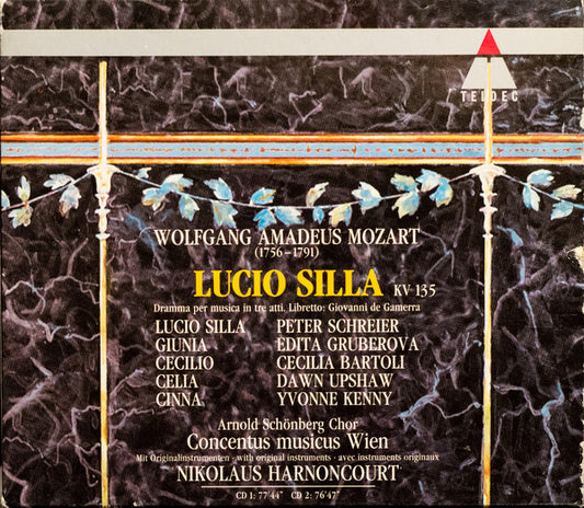 Wolfgang Amadeus Mozart - Peter Schreier, Edita Gruberova, Cecilia Bartoli, Dawn Upshaw, Yvonne Kenny, Concentus Musicus Wien, Nikolaus Harnoncourt - Lucio Silla vinyl record, 2xCD (Near Mint (NM or M-)) | Lulo Records