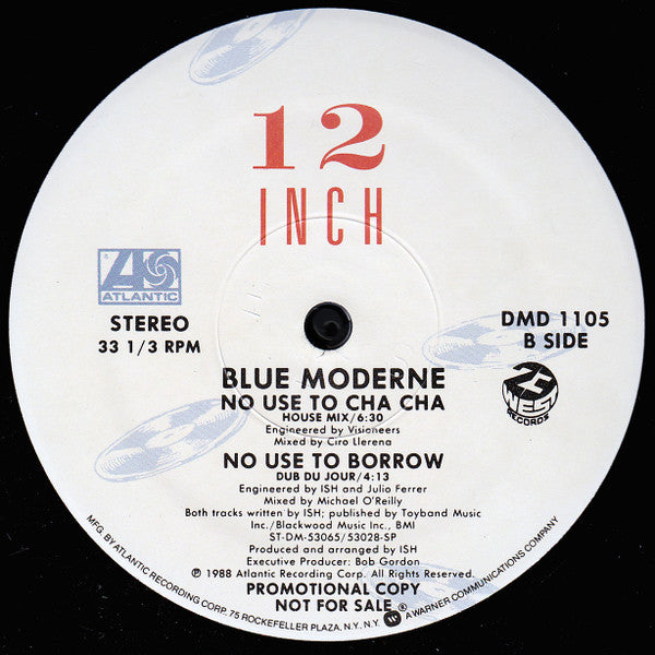 Blue Moderne : No Use To Borrow (12", Promo, SP )
