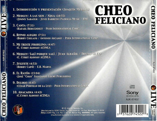 Cheo Feliciano - Live vinyl record, CD (Near Mint (NM or M-)) | Lulo Records