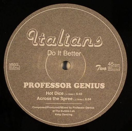 Professor Genius : La Grotta (12", Ltd)