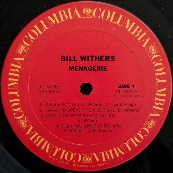 Bill Withers : Menagerie (LP, Album, San)