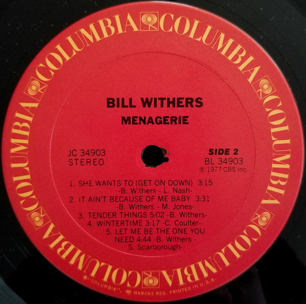 Bill Withers : Menagerie (LP, Album, San)