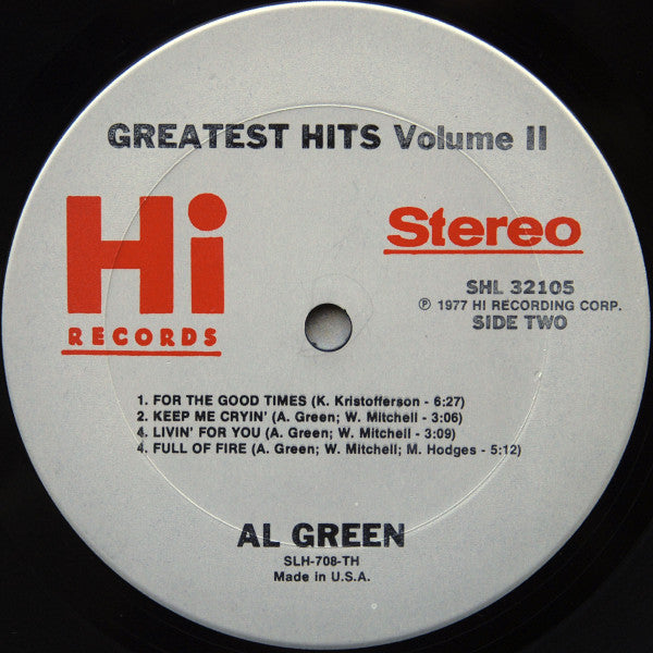 Al Green : Al Green's Greatest Hits Volume II (LP, Comp, TH )