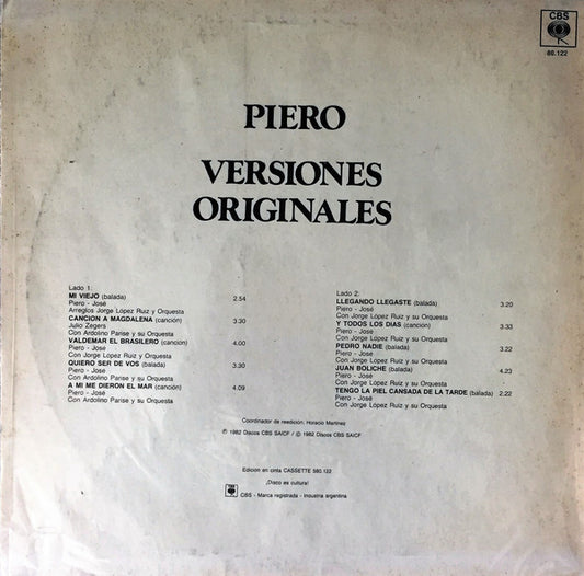 Piero (7) : Versiones Originales (LP, Comp)