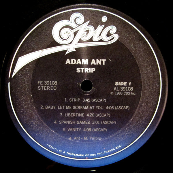Adam Ant : Strip (LP, Album, Pit)