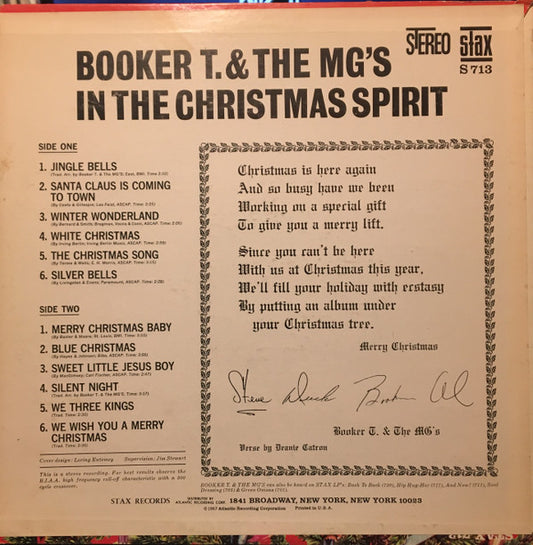Booker T & The MG's : In The Christmas Spirit (LP, Album, Pre)
