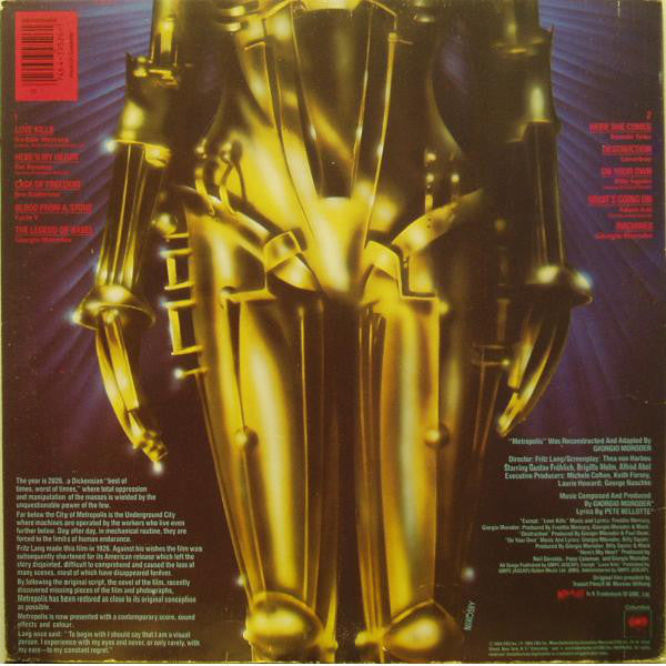 Various : Metropolis (Original Motion Picture Soundtrack) (LP, Album, Gat)