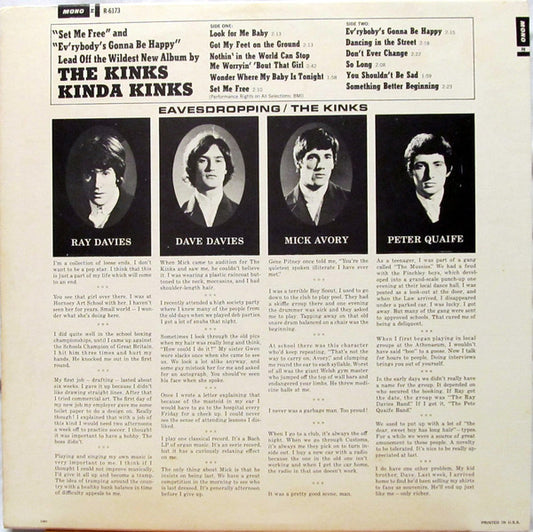 The Kinks - Kinda Kinks vinyl record, LP (Very Good (VG)) | Lulo Records