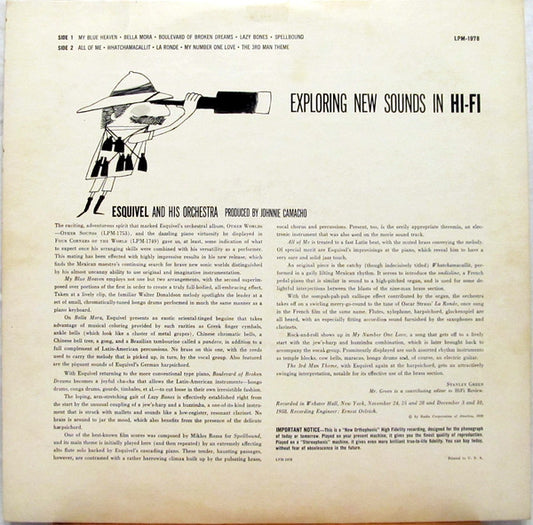 Esquivel And His Orchestra : Exploring New Sounds In Hi-Fi (LP, Album, Mono, Hol)