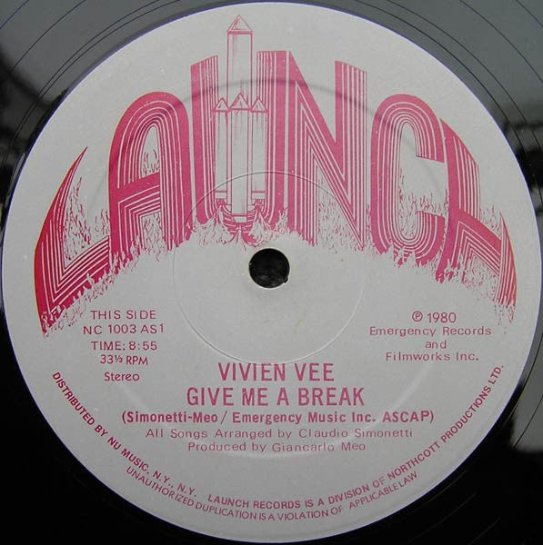 Vivien Vee : Give Me A Break / Remember (12")