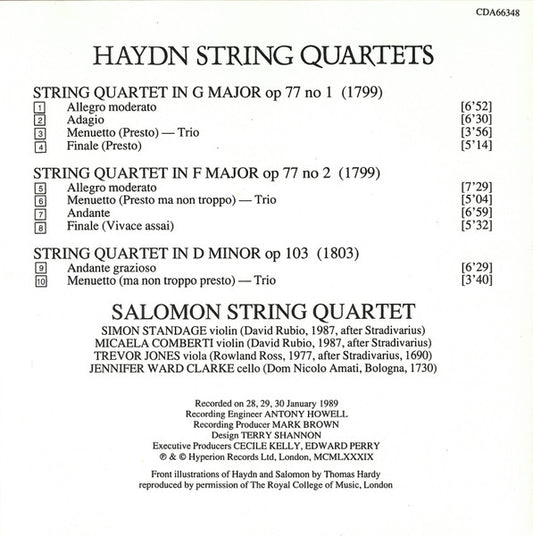 Joseph Haydn, The Salomon Quartet - String Quartets Opp. 77 /103 vinyl record, CD (Near Mint (NM or M-)) | Lulo Records