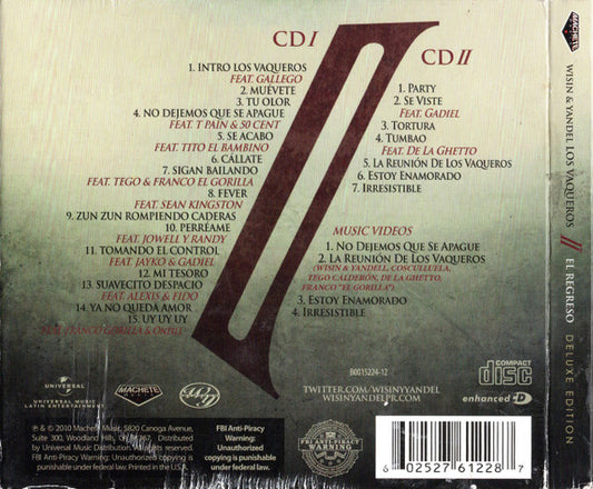 Wisin & Yandel* : Los Vaqueros II El Regreso (CD, Album + CD, Album, Enh + Dlx, Dig)