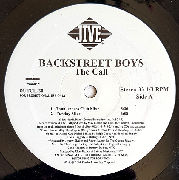 Backstreet Boys : The Call (12", Promo)
