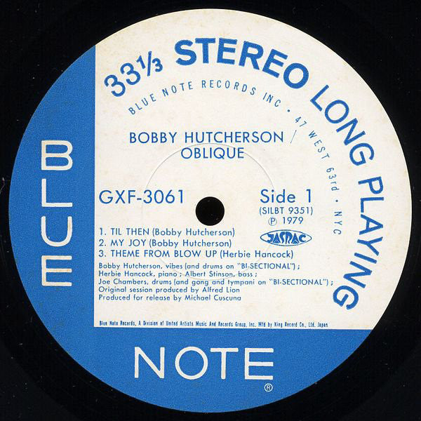 Bobby Hutcherson : Oblique (LP, Album, Ltd)