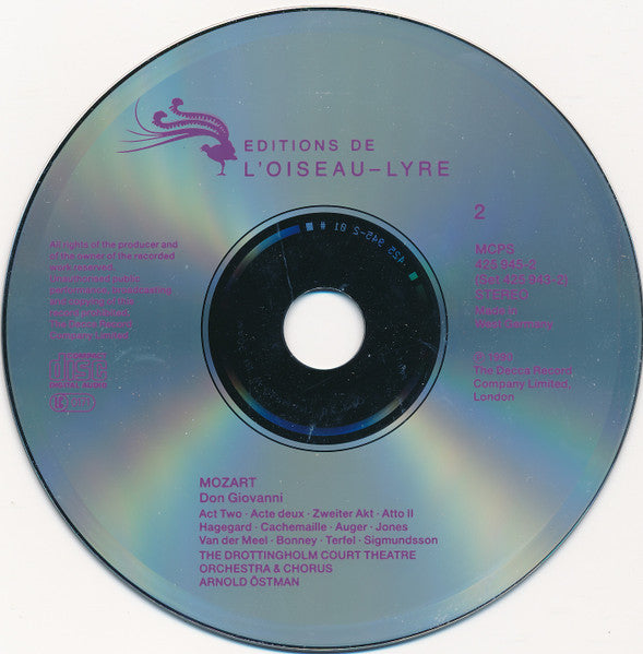 Wolfgang Amadeus Mozart, Håkan Hagegård, Arleen Auger, Gilles Cachemaille, Della Jones, Barbara Bonney, Nico Van Der Meel, Bryn Terfel, Kristinn Sigmundsson, Chorus And Orchestra Of The Drottningholm Court Theatre, Arnold Östman : Don Giovanni (3xCD)