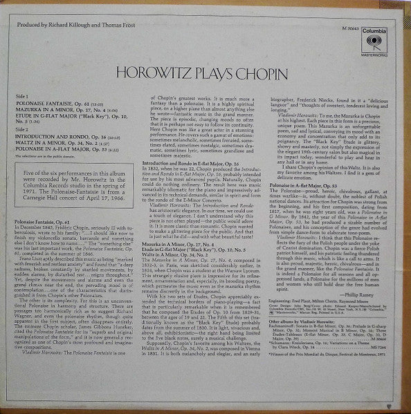 Vladimir Horowitz : Horowitz Plays Chopin (LP, Album)