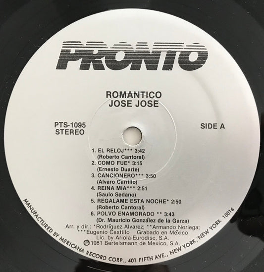 José José : Romántico (LP, Album)