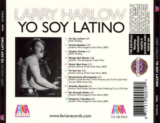 Larry Harlow : Yo Soy Latino (CD, Album, RE, RM)