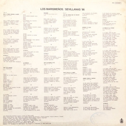 Los Marismeños : Por Las Arenas (Sevillanas '86) (LP, Album)