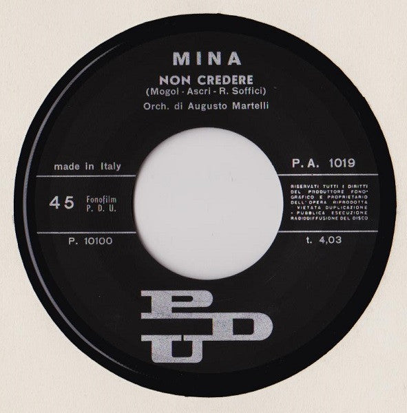 Mina (3) : Non Credere (7", Single)