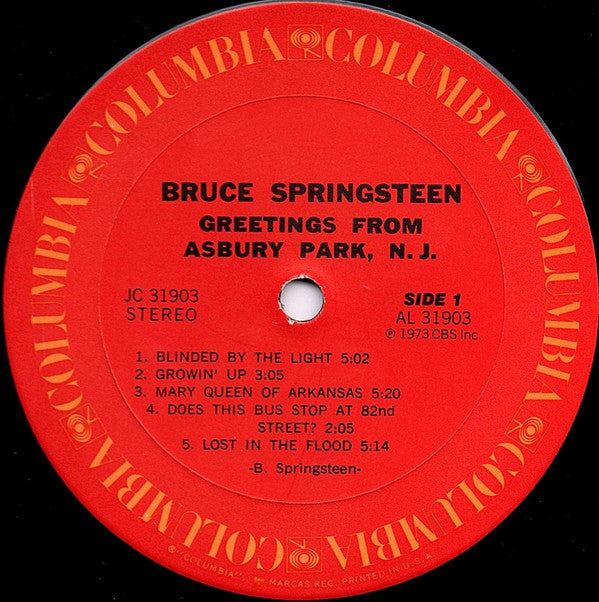 Bruce Springsteen : Greetings From Asbury Park, N.J. (LP, Album, RE, Ter)