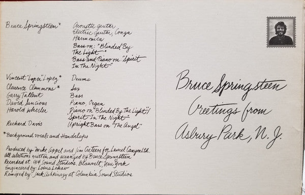Bruce Springsteen : Greetings From Asbury Park, N.J. (LP, Album, RE, Ter)