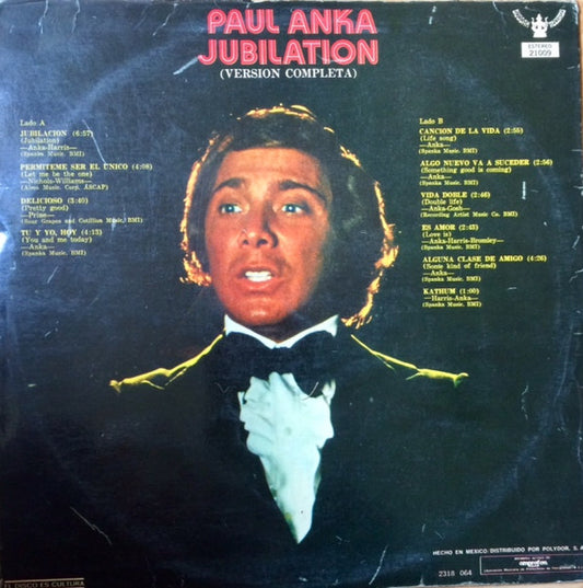 Paul Anka - Jubilation = Jubilación vinyl record, LP (Near Mint (NM or M-)) | Lulo Records